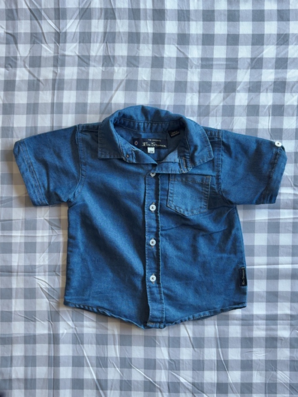 Ben Sherman Toddler Denim-Blue Short Sleeve Button-Down Shirt